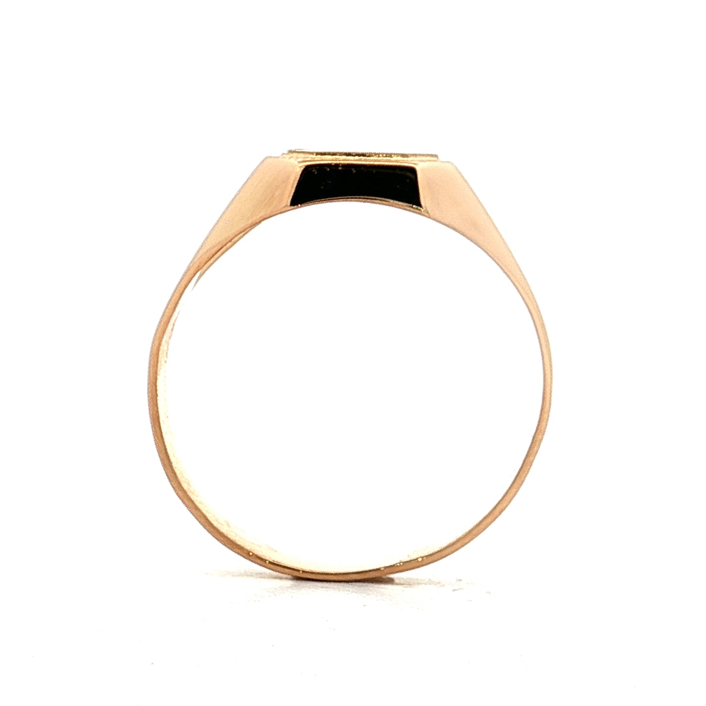 Rectangular Brushed Signet Ring 18k Yellow Gold