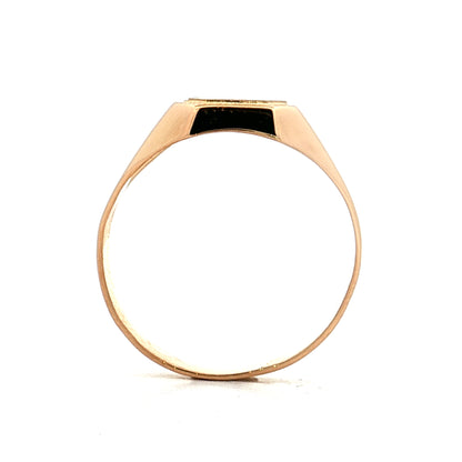 Rectangular Brushed Signet Ring 18k Yellow Gold