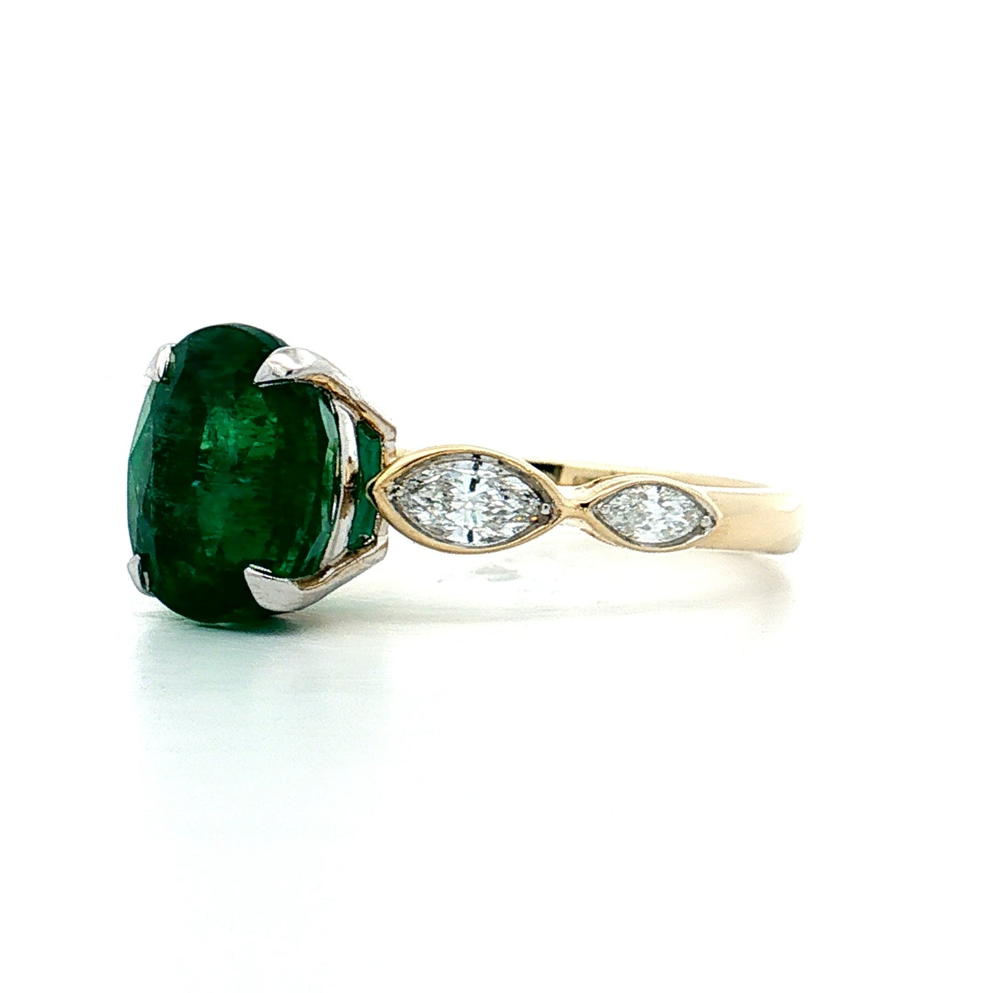 2.88 Emerald Engagement Ring Two-Tone 14k