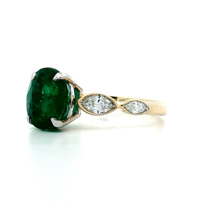 2.88 Emerald Engagement Ring Two-Tone 14k