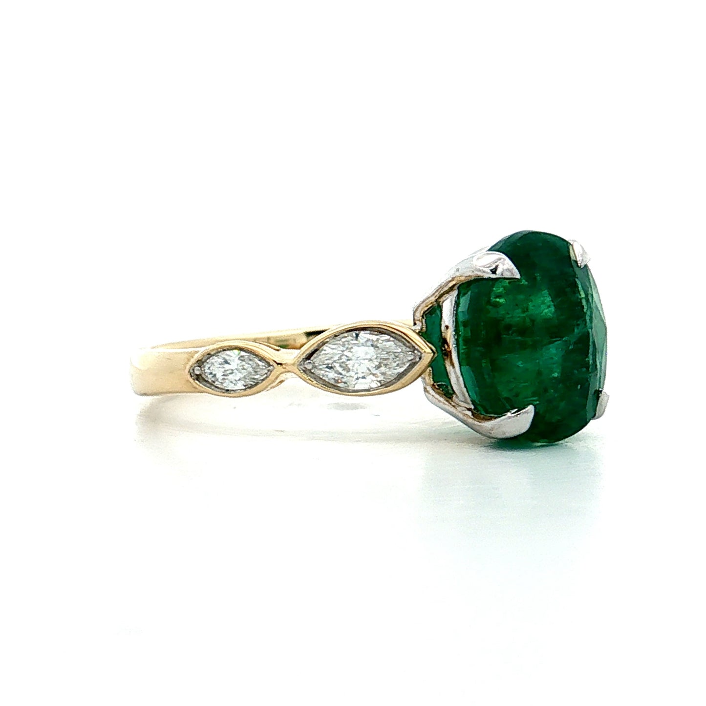 2.88 Emerald Engagement Ring Two-Tone 14k