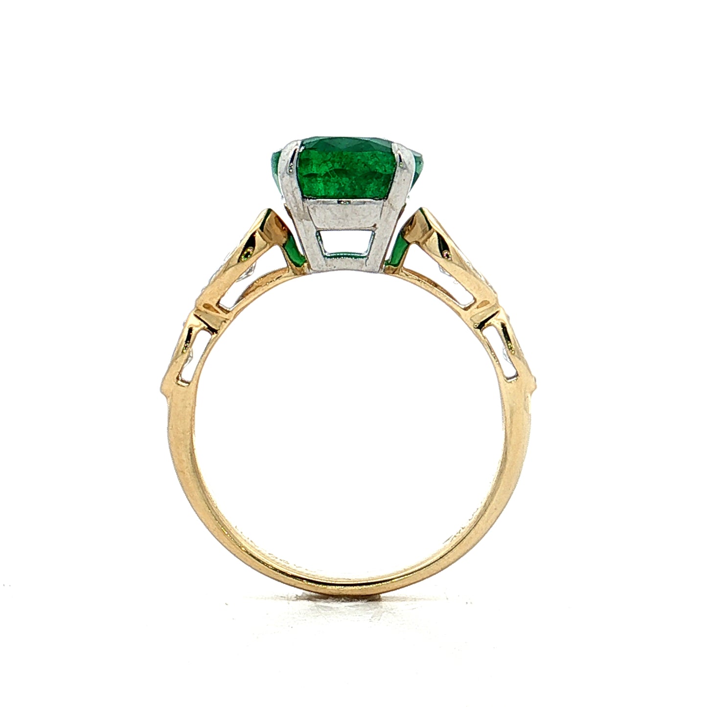 2.88 Emerald Engagement Ring Two-Tone 14k