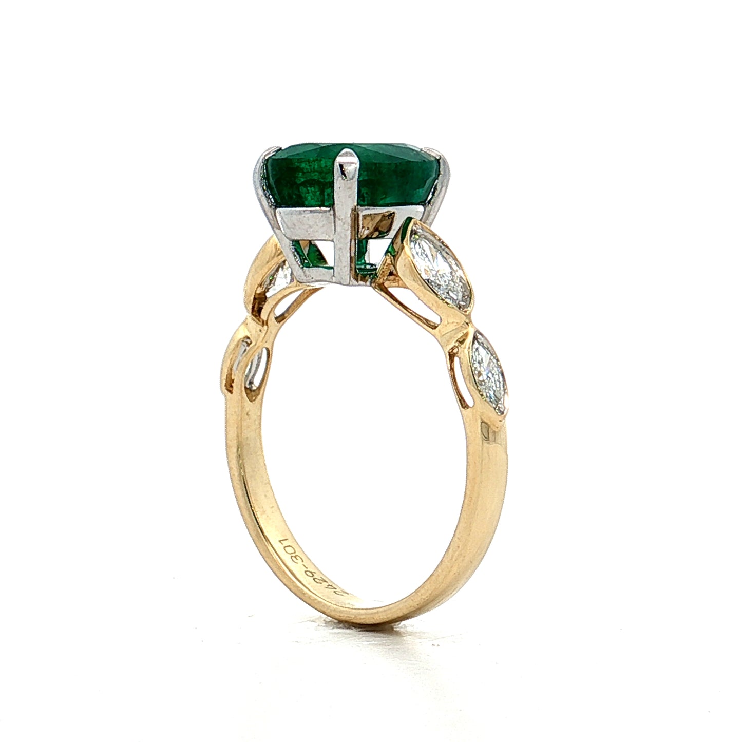 2.88 Emerald Engagement Ring Two-Tone 14k