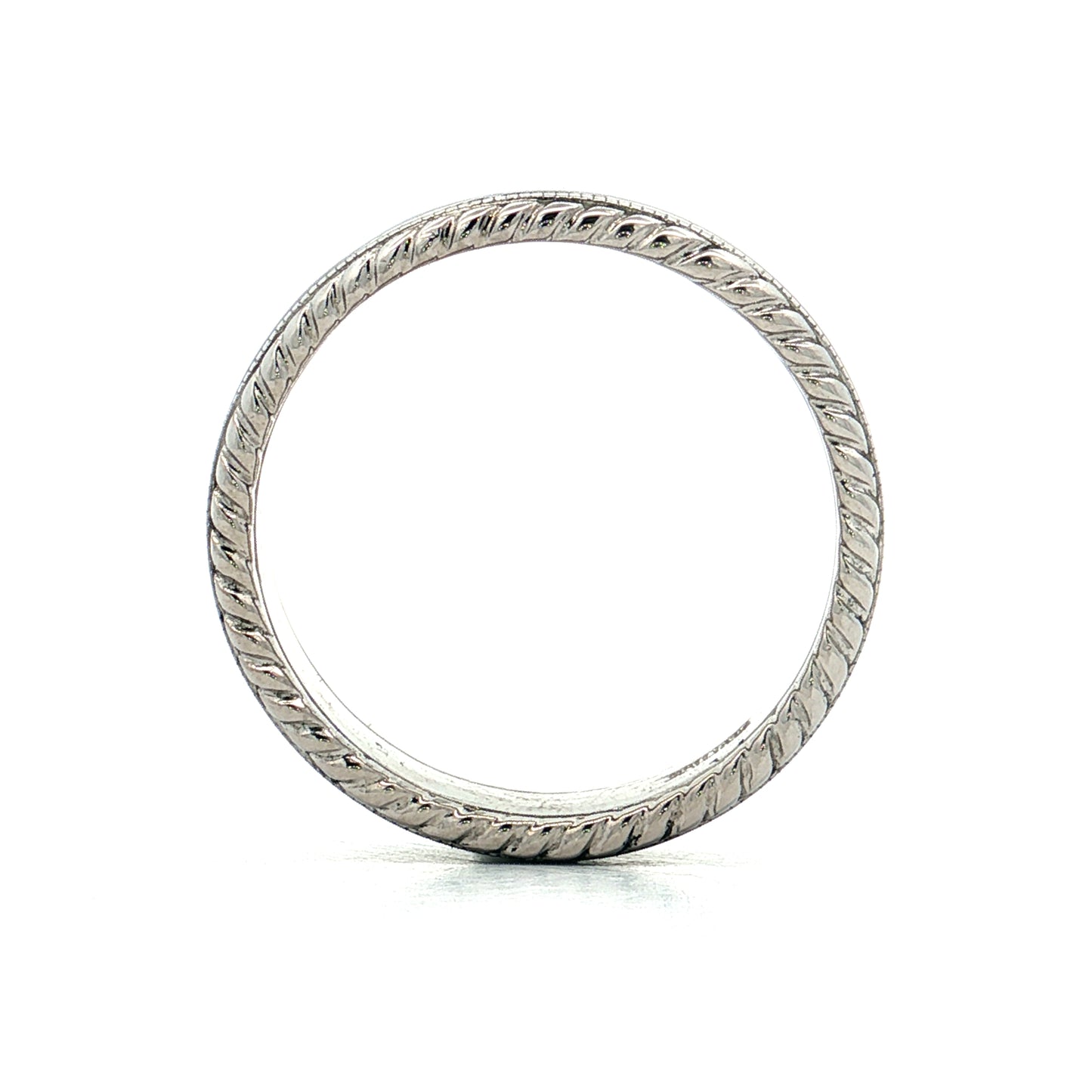 Men's Double Milgrain Wedding Band in Platinum