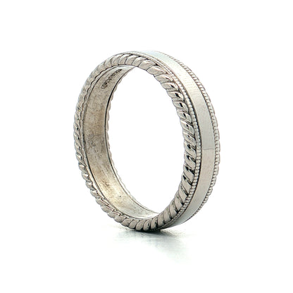 Men's Double Milgrain Wedding Band in Platinum
