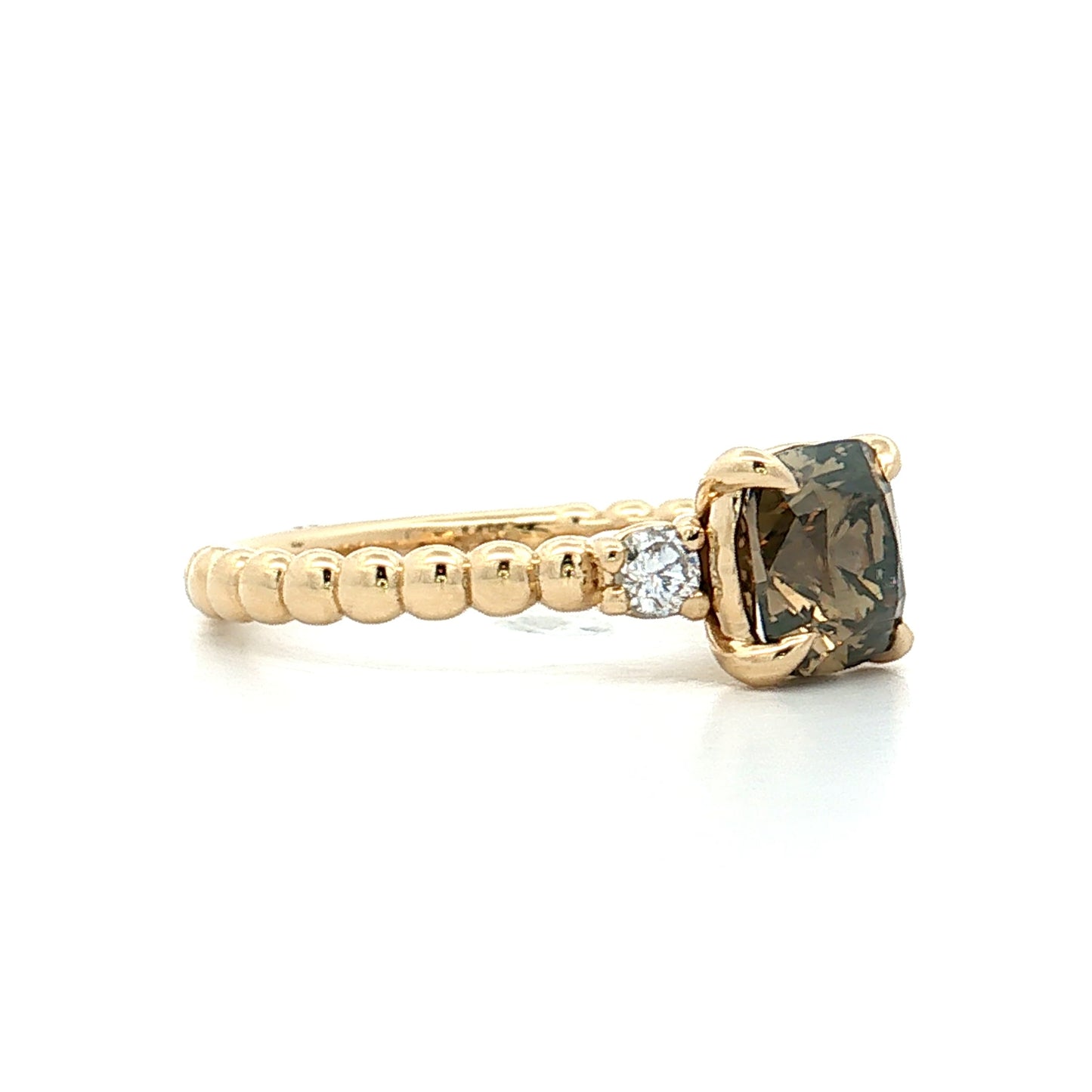 1.30 Brown Diamond Three Stone Engagement Ring 14k