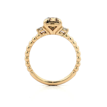 1.30 Brown Diamond Three Stone Engagement Ring 14k