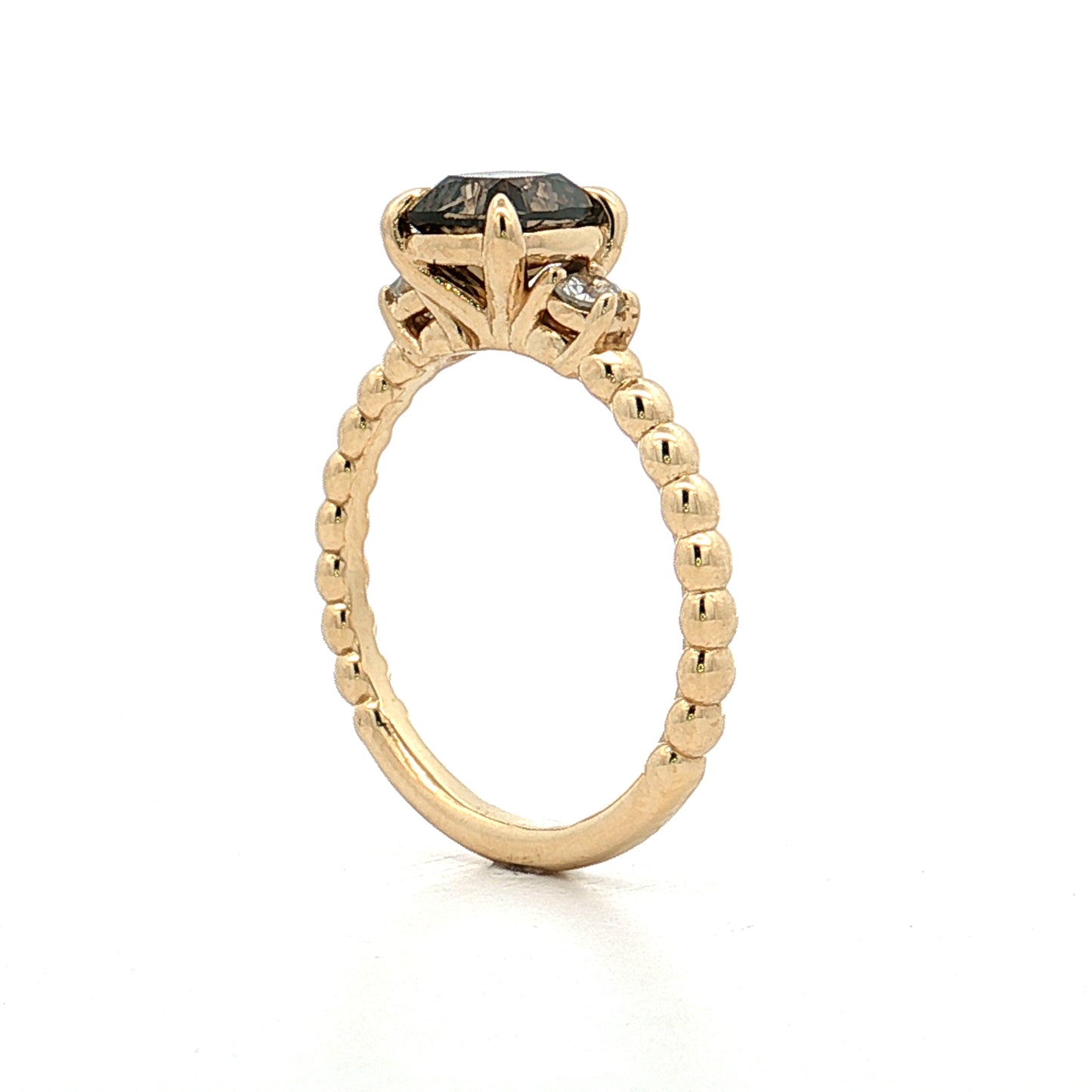 1.30 Brown Diamond Three Stone Engagement Ring 14k