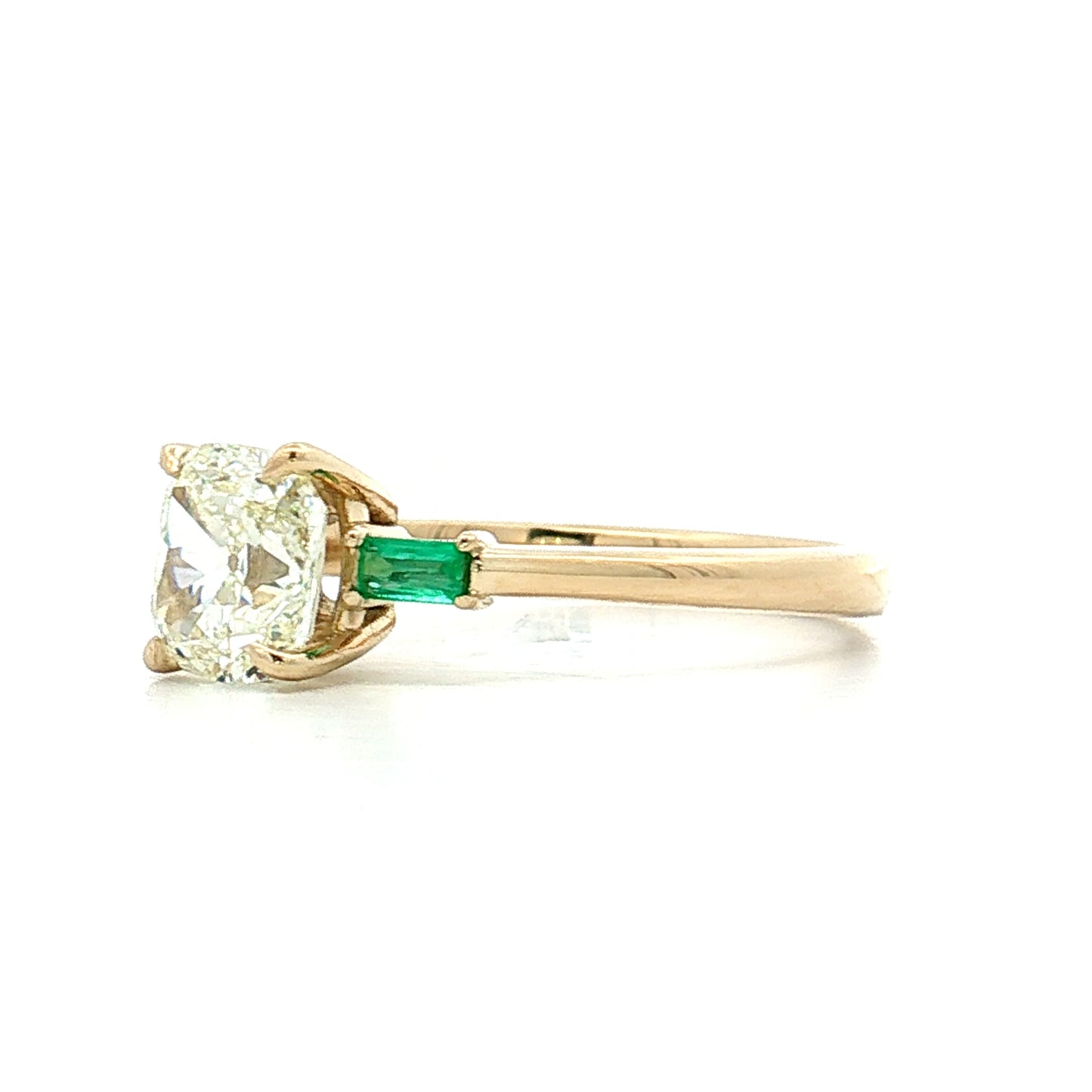 1.25 Old Mine Cushion Diamond Engagement Ring 14k