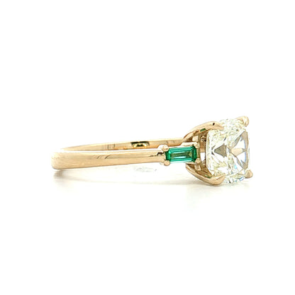 1.25 Old Mine Cushion Diamond Engagement Ring 14k