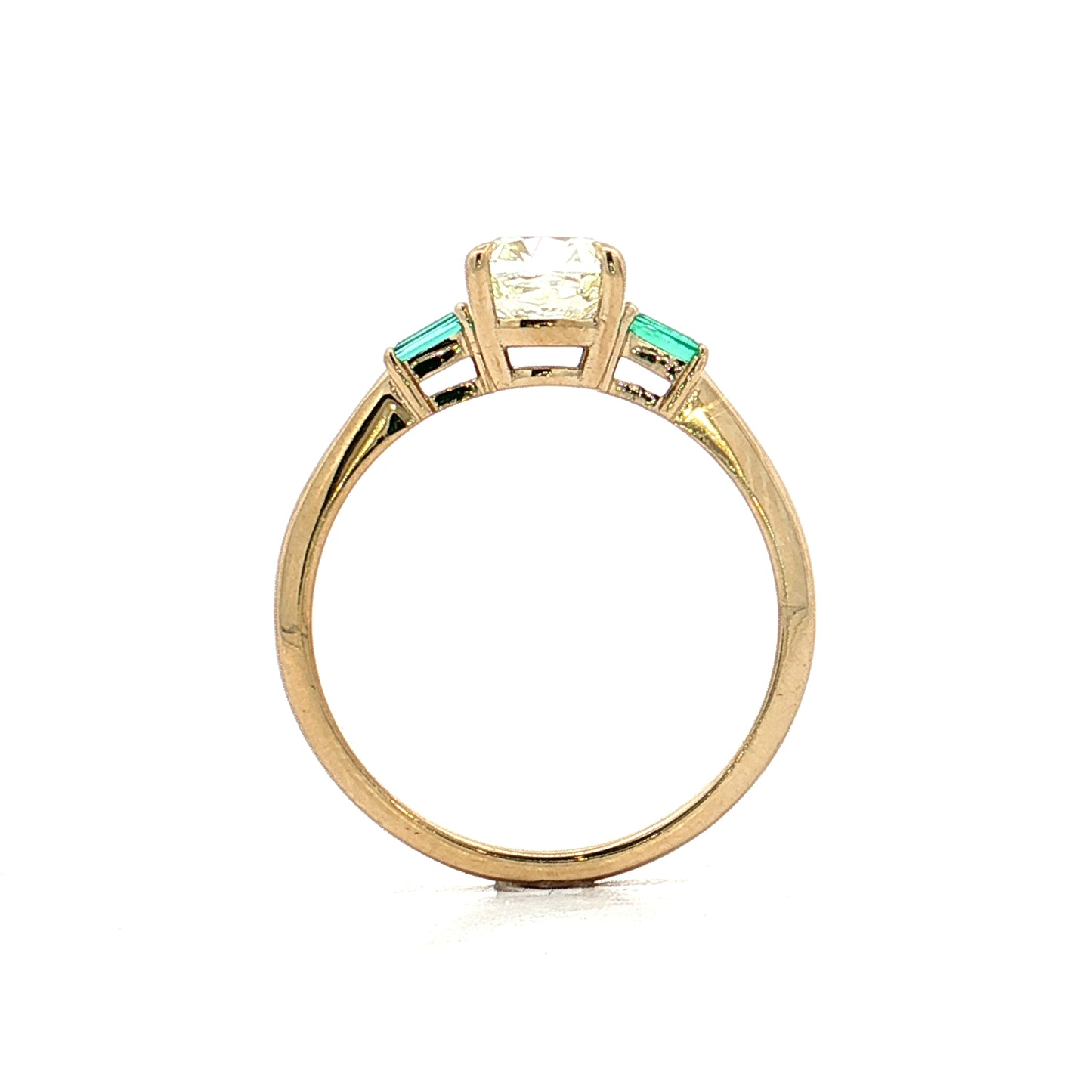 1.25 Old Mine Cushion Diamond Engagement Ring 14k