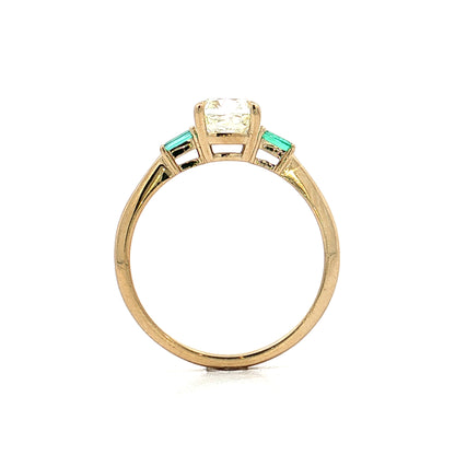 1.25 Old Mine Cushion Diamond Engagement Ring 14k