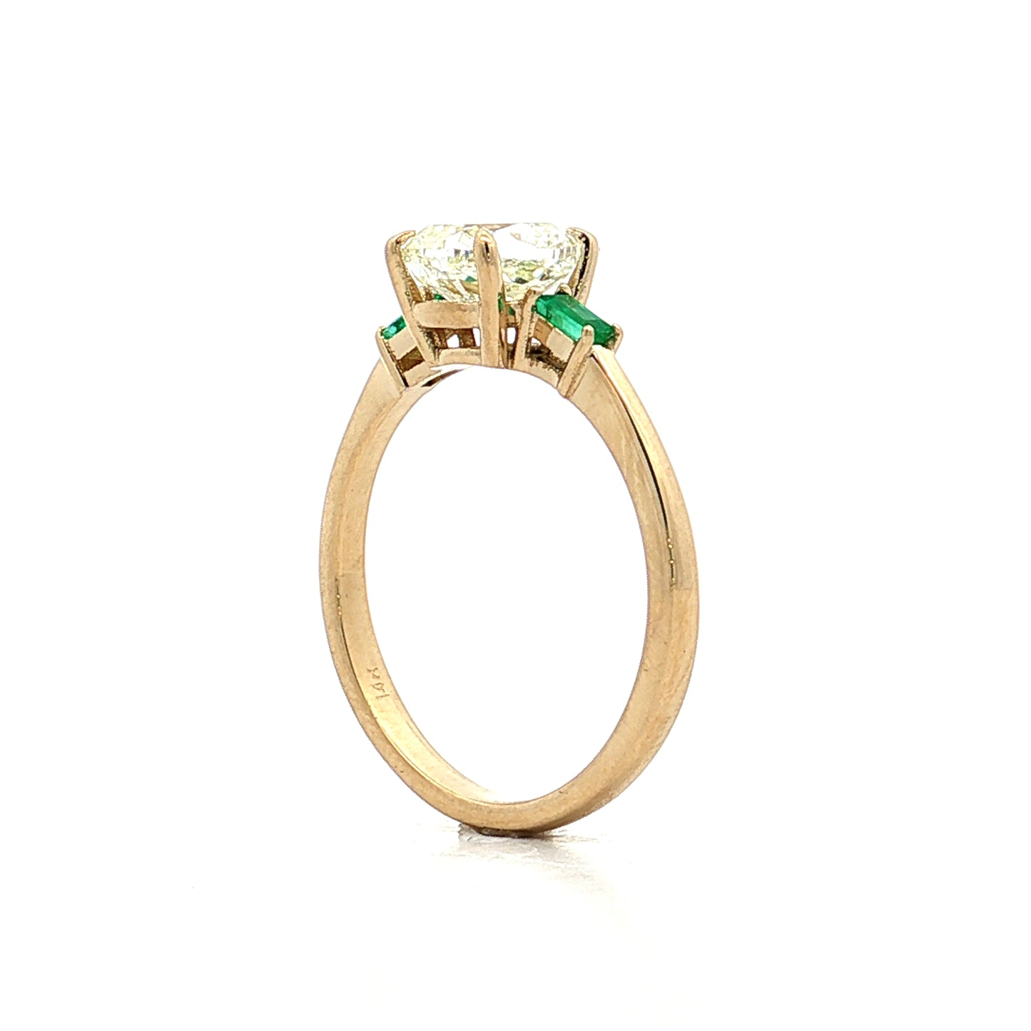 1.25 Old Mine Cushion Diamond Engagement Ring 14k