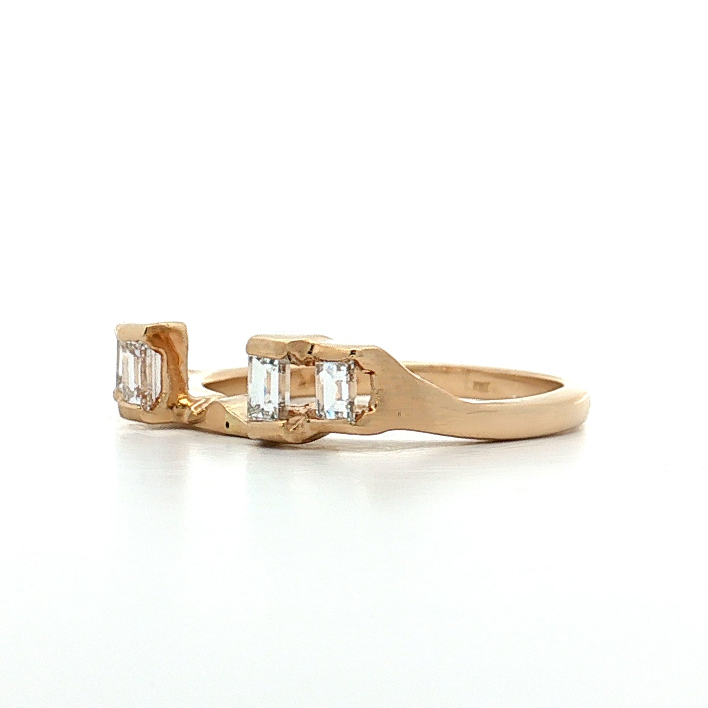 .40 Baguette Diamond Guard Ring 14k Yellow Gold