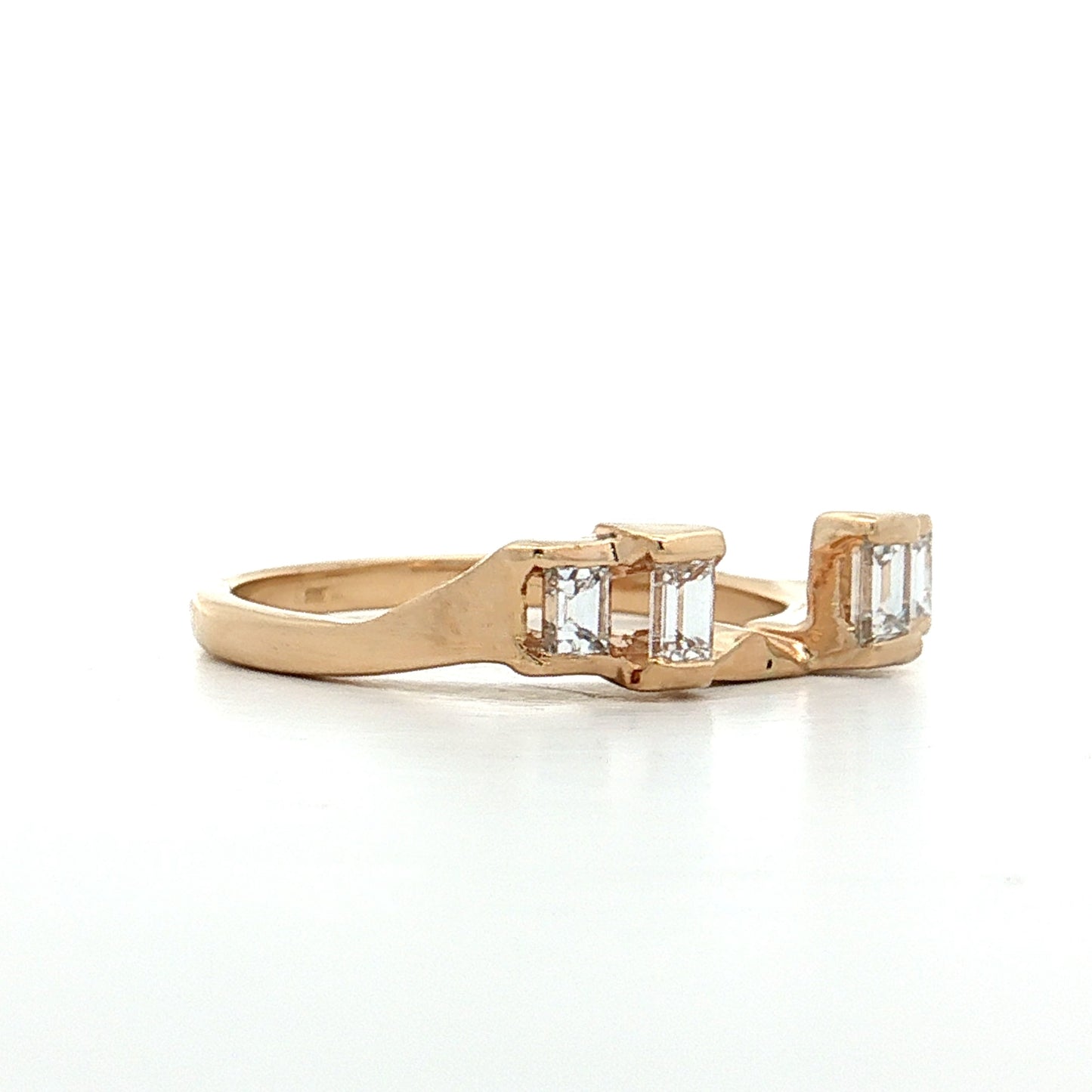 .40 Baguette Diamond Guard Ring 14k Yellow Gold