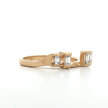 .40 Baguette Diamond Guard Ring 14k Yellow Gold