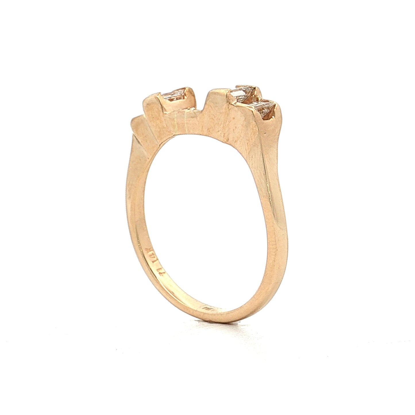 .40 Baguette Diamond Guard Ring 14k Yellow Gold