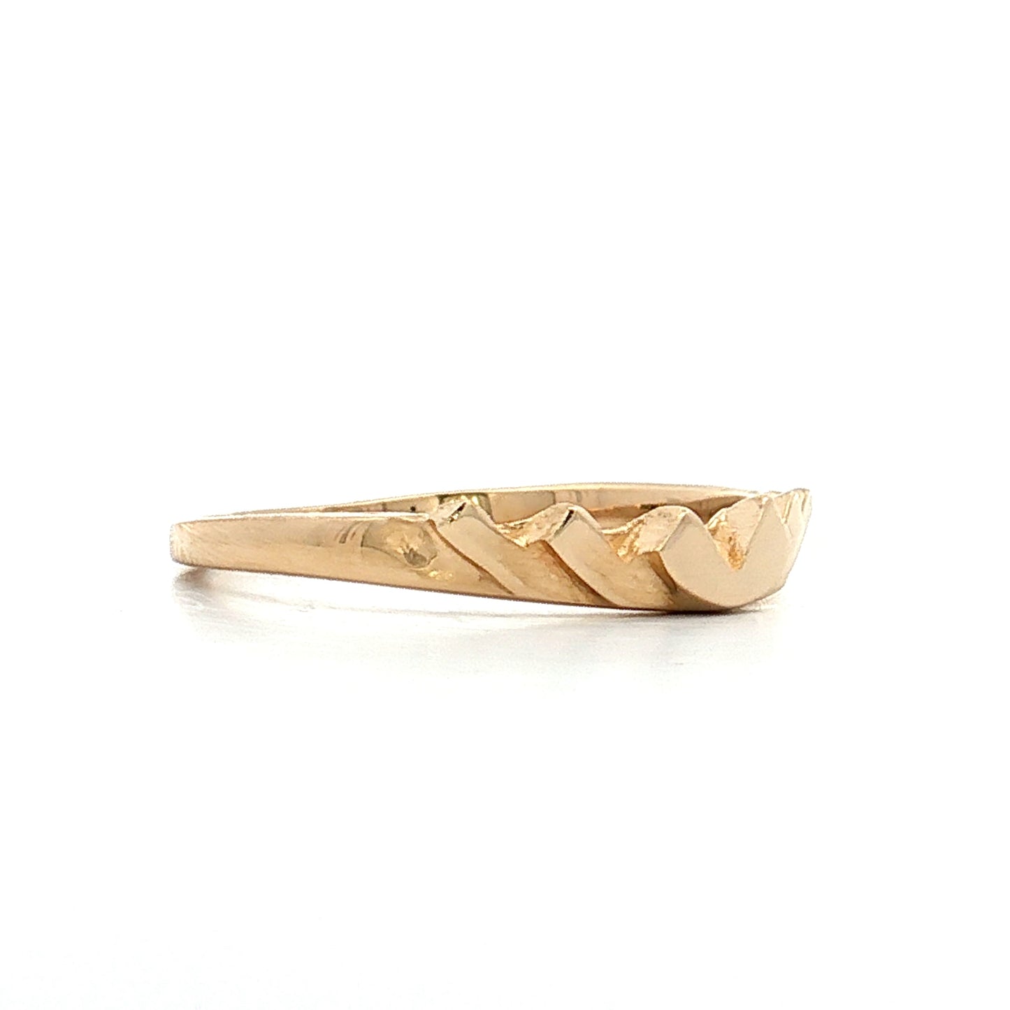 Scalloped Edge Contour Stacking Band 14k Yellow Gold