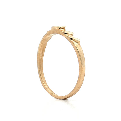 Scalloped Edge Contour Stacking Band 14k Yellow Gold