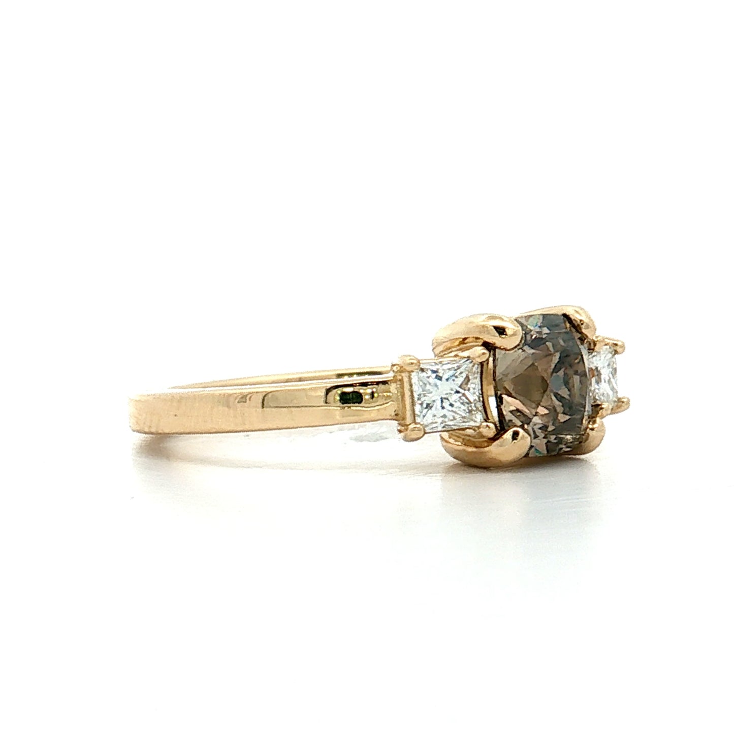 1.08 Fancy Brown Diamond Engagement Ring 14k Yellow Gold