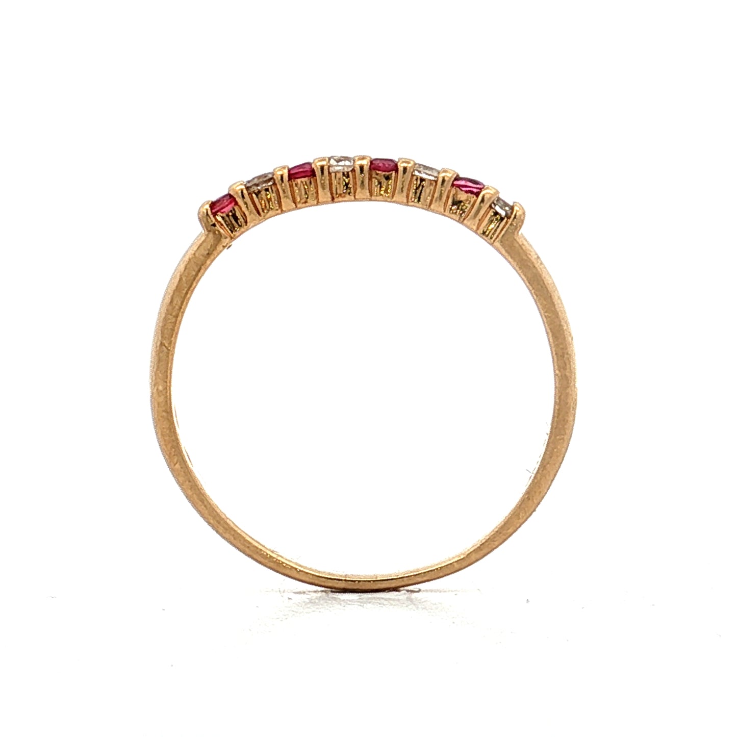 Ruby & Diamond Stacking Band 14k Yellow Gold