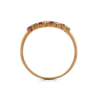 Ruby & Diamond Stacking Band 14k Yellow Gold