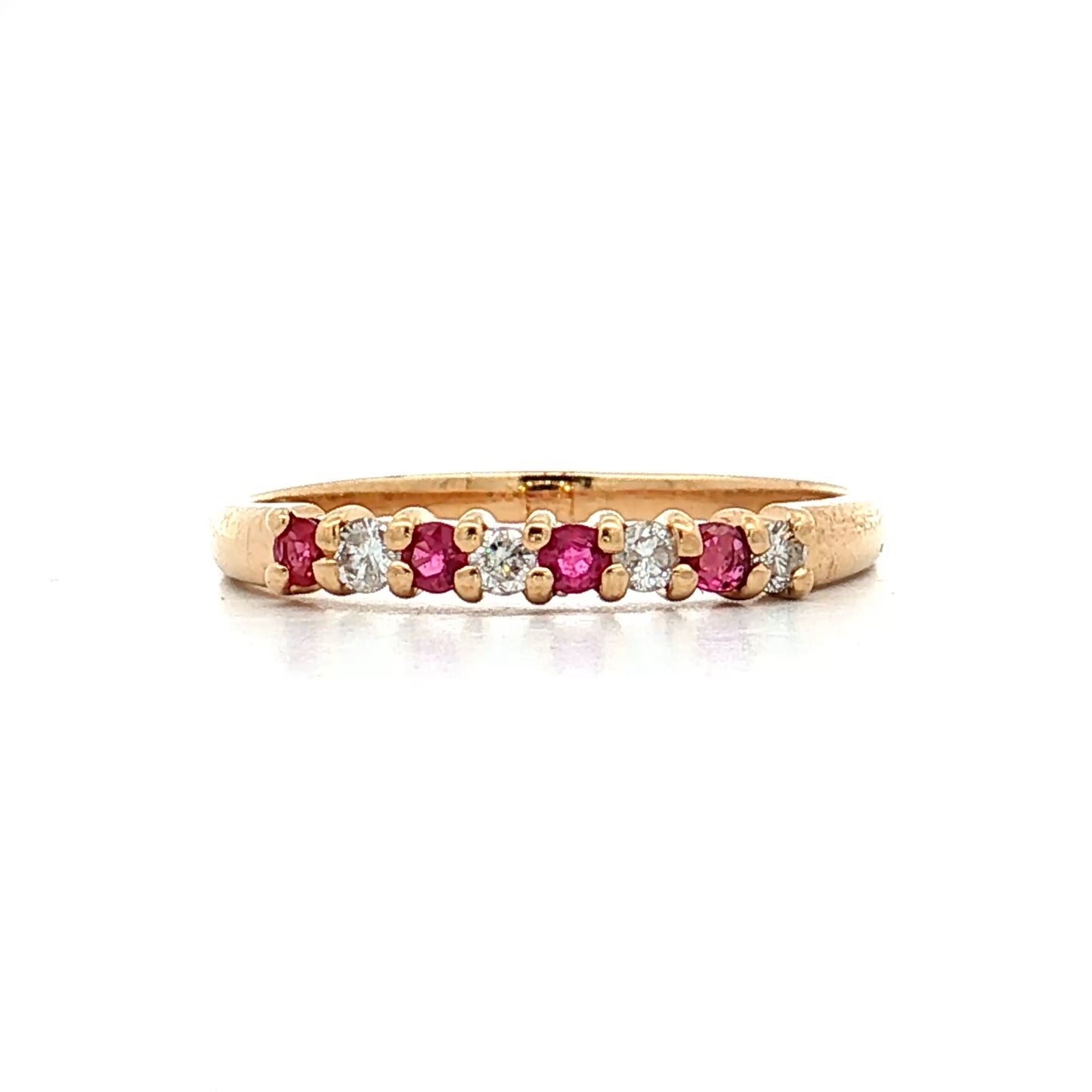 Ruby & Diamond Stacking Band 14k Yellow Gold