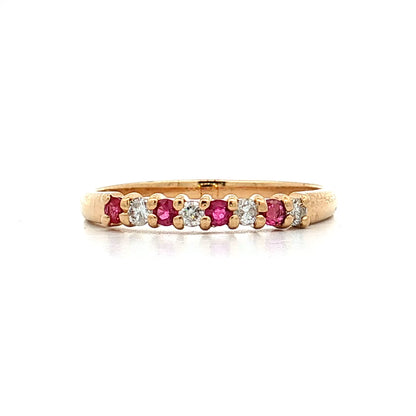 Ruby & Diamond Stacking Band 14k Yellow Gold