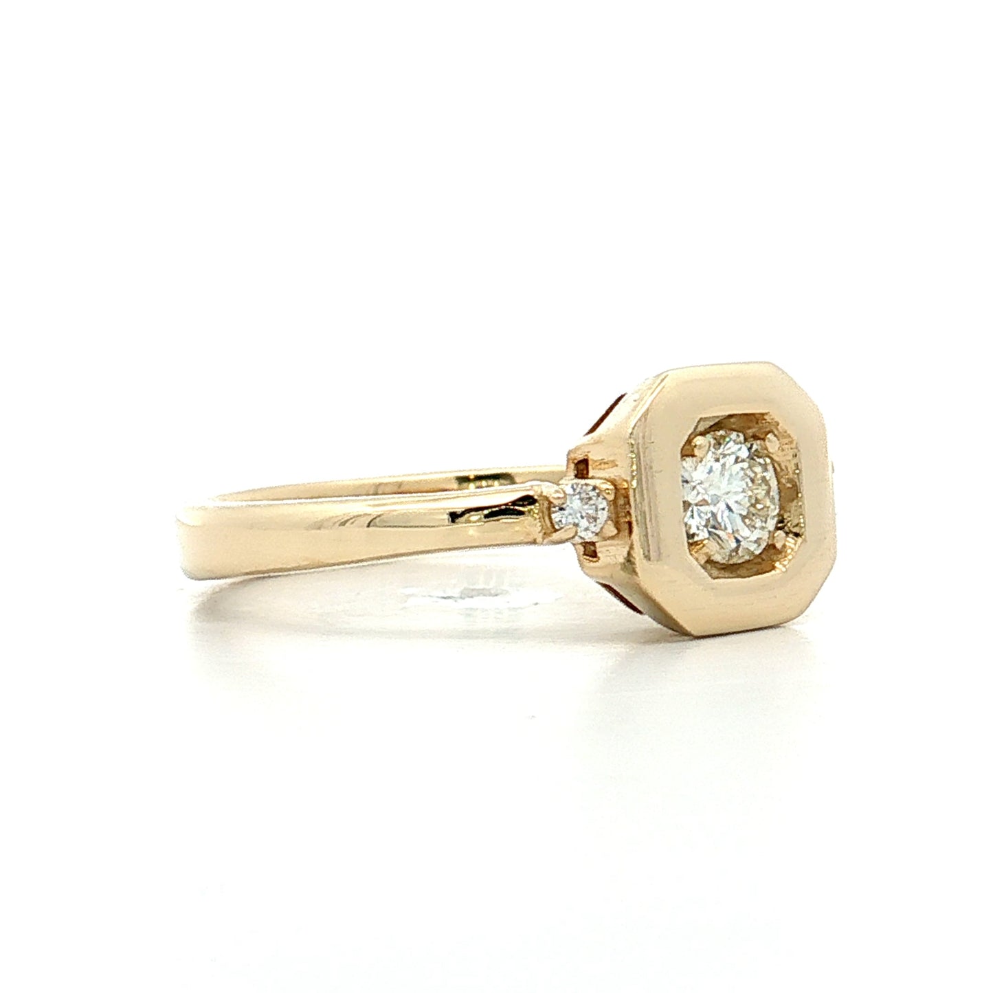 .31 Round Diamond Engagement Ring 14k Yellow Gold