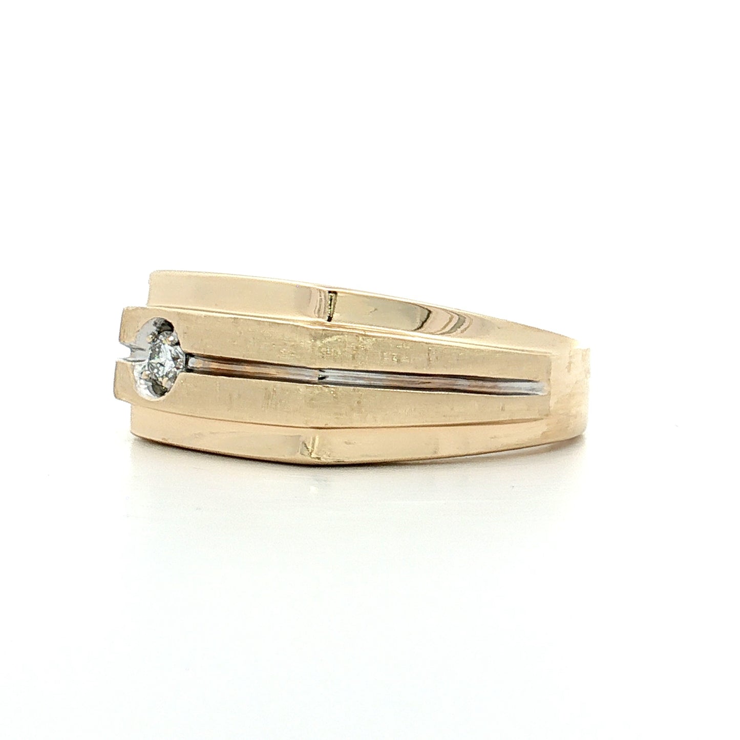 Diamond Men's Ring 10k Yellow Gold