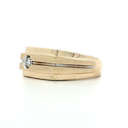 Diamond Men's Ring 10k Yellow Gold