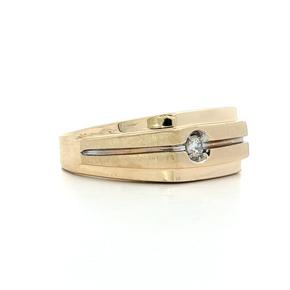 Diamond Men's Ring 10k Yellow Gold