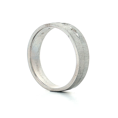 Vintage Mid-Century Diamond Men's Band 14k White Gold