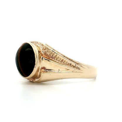 2.02 Vintage Mid-Century Tiger's Eye Cocktail Ring 10k