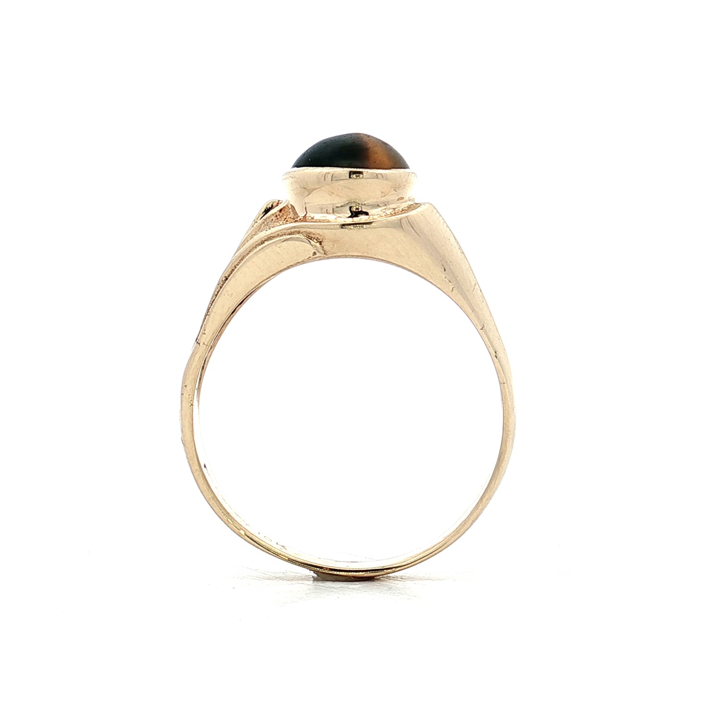 2.02 Vintage Mid-Century Tiger's Eye Cocktail Ring 10k