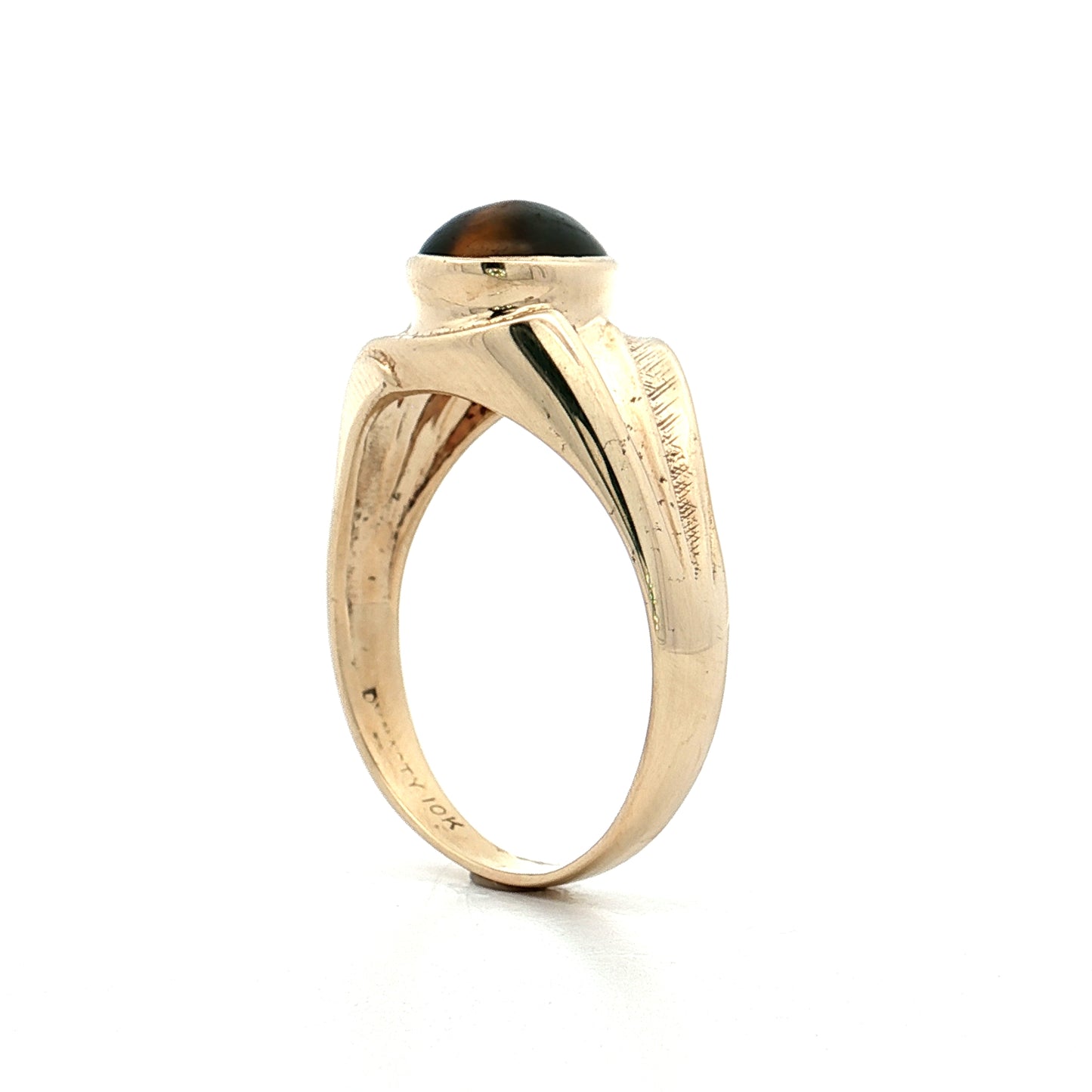 2.02 Vintage Mid-Century Tiger's Eye Cocktail Ring 10k