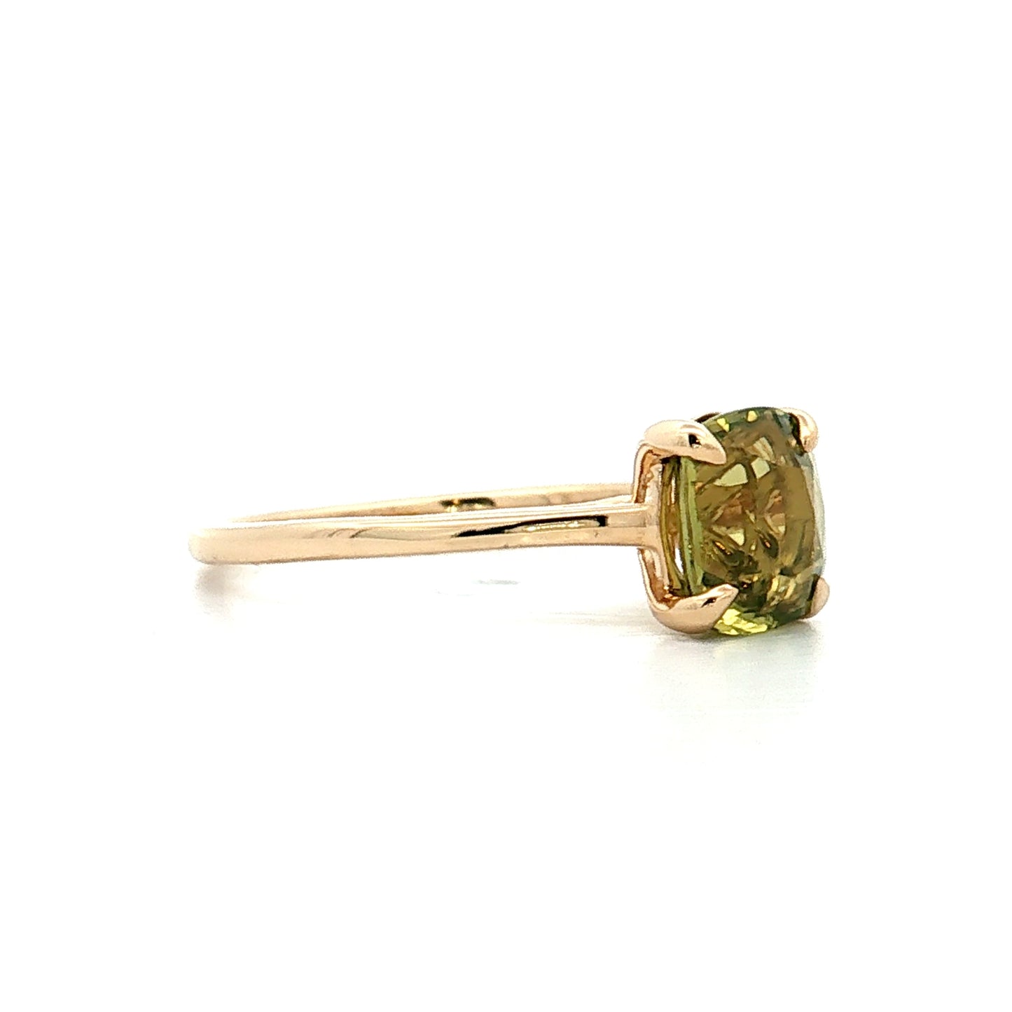2.07 Green Sapphire Solitaire Engagement Ring 14k