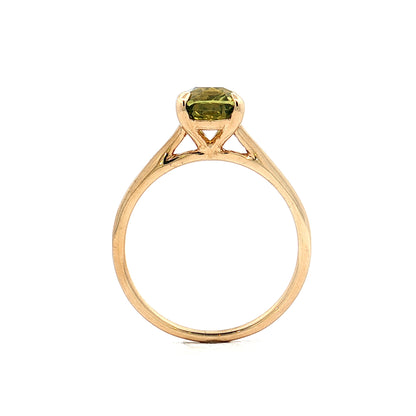 2.07 Green Sapphire Solitaire Engagement Ring 14k