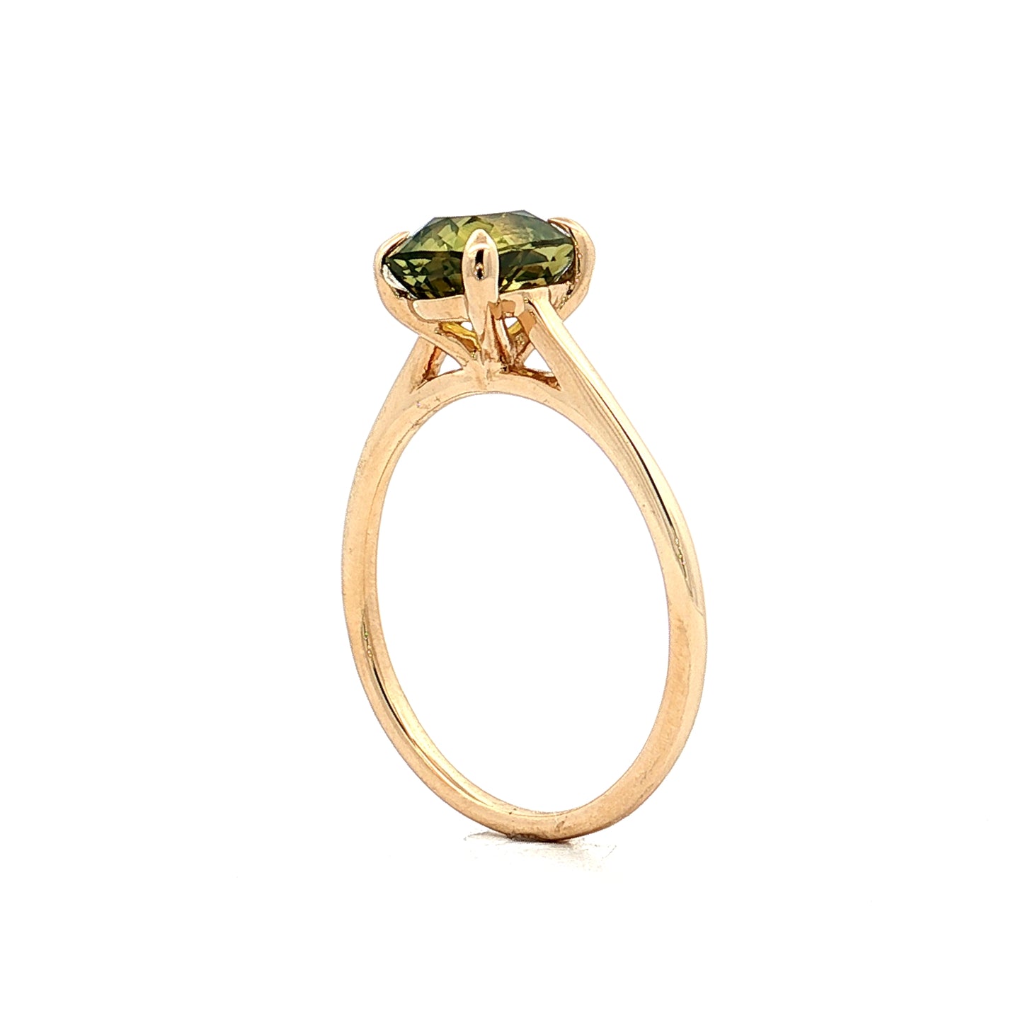 2.07 Green Sapphire Solitaire Engagement Ring 14k