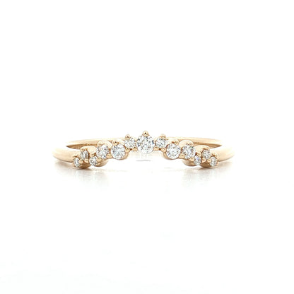 .24 Diamond Contour Wedding Band in 14k Yellow Gold