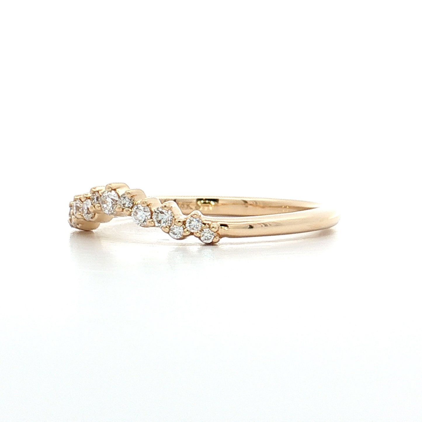 .24 Diamond Contour Wedding Band in 14k Yellow Gold