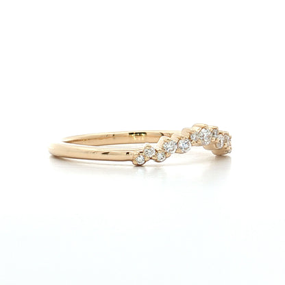 .24 Diamond Contour Wedding Band in 14k Yellow Gold