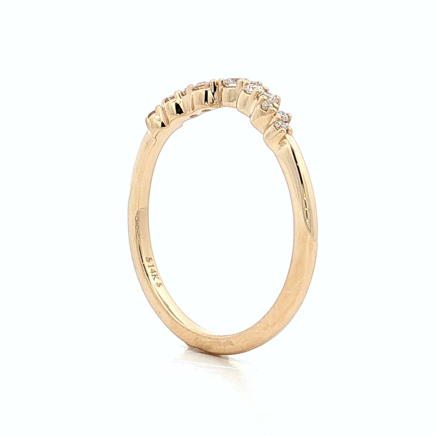 .24 Diamond Contour Wedding Band in 14k Yellow Gold