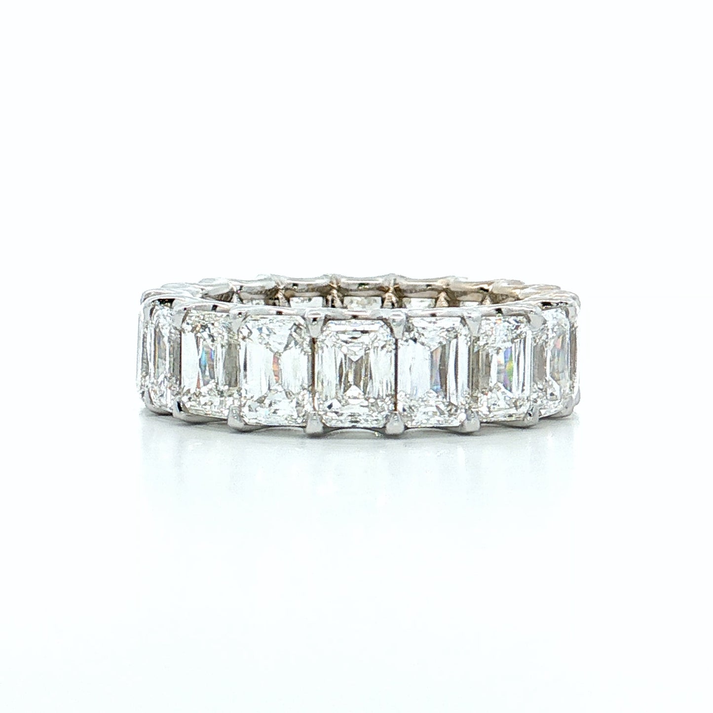 7.59 Ashoka Diamond Eternity Ring 18k White Gold