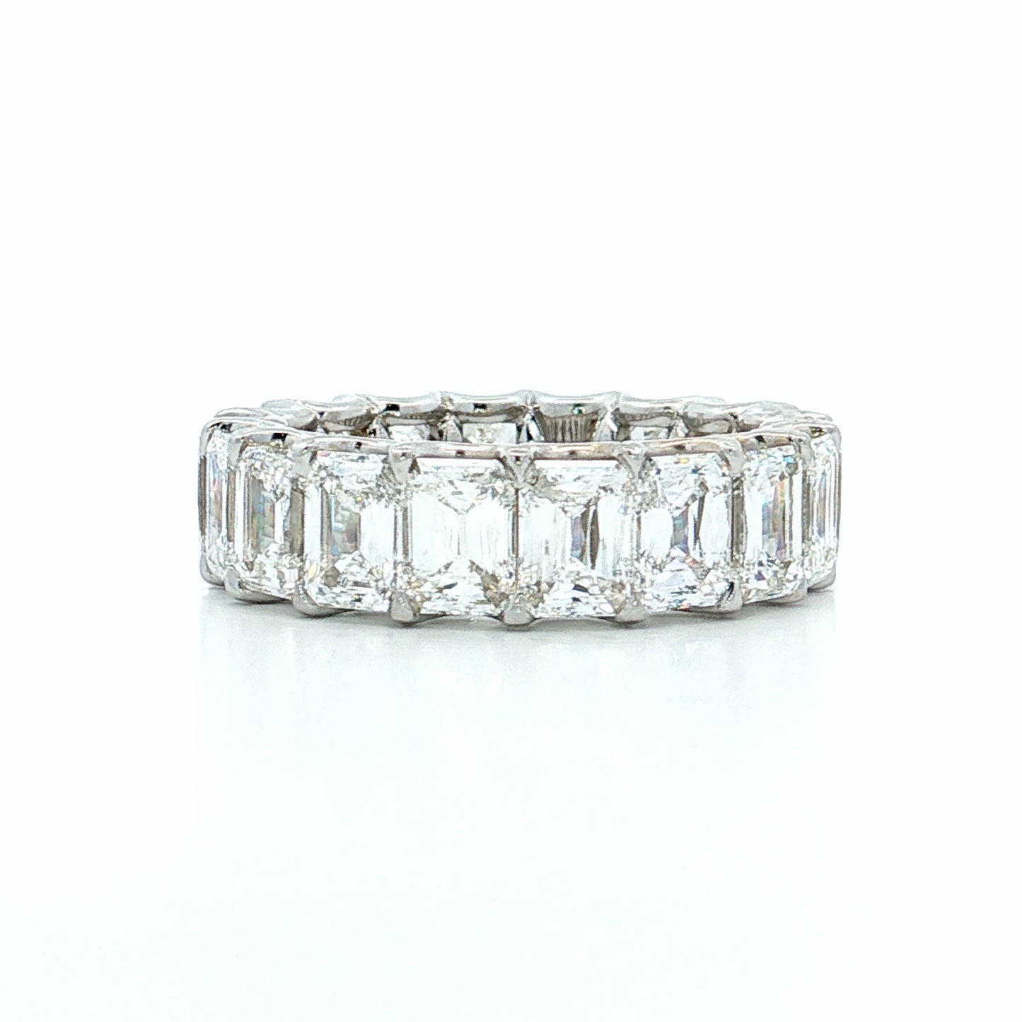 7.59 Ashoka Diamond Eternity Ring 18k White Gold