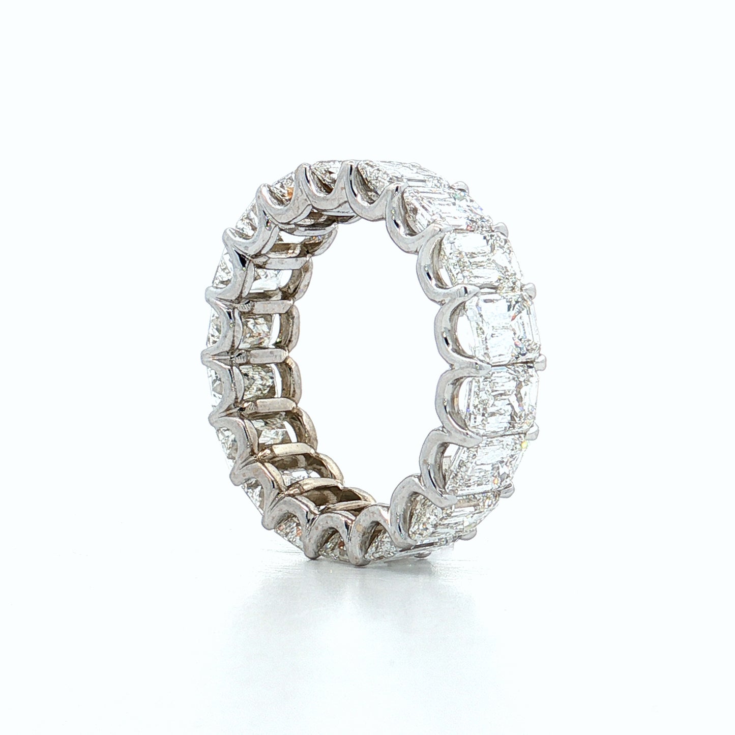 7.59 Ashoka Diamond Eternity Ring 18k White Gold