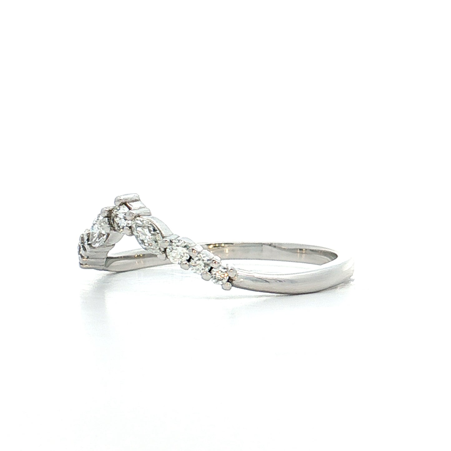 .42 Diamond Contour Wedding Band 14k White Gold