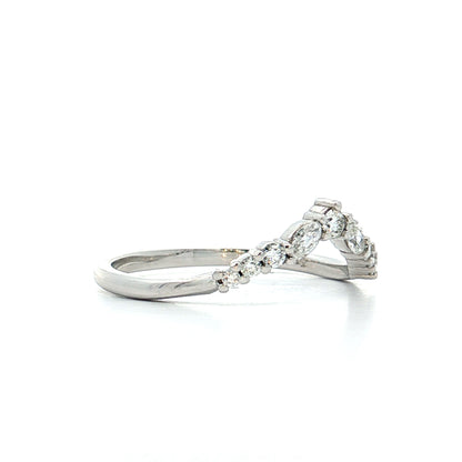 .42 Diamond Contour Wedding Band 14k White Gold