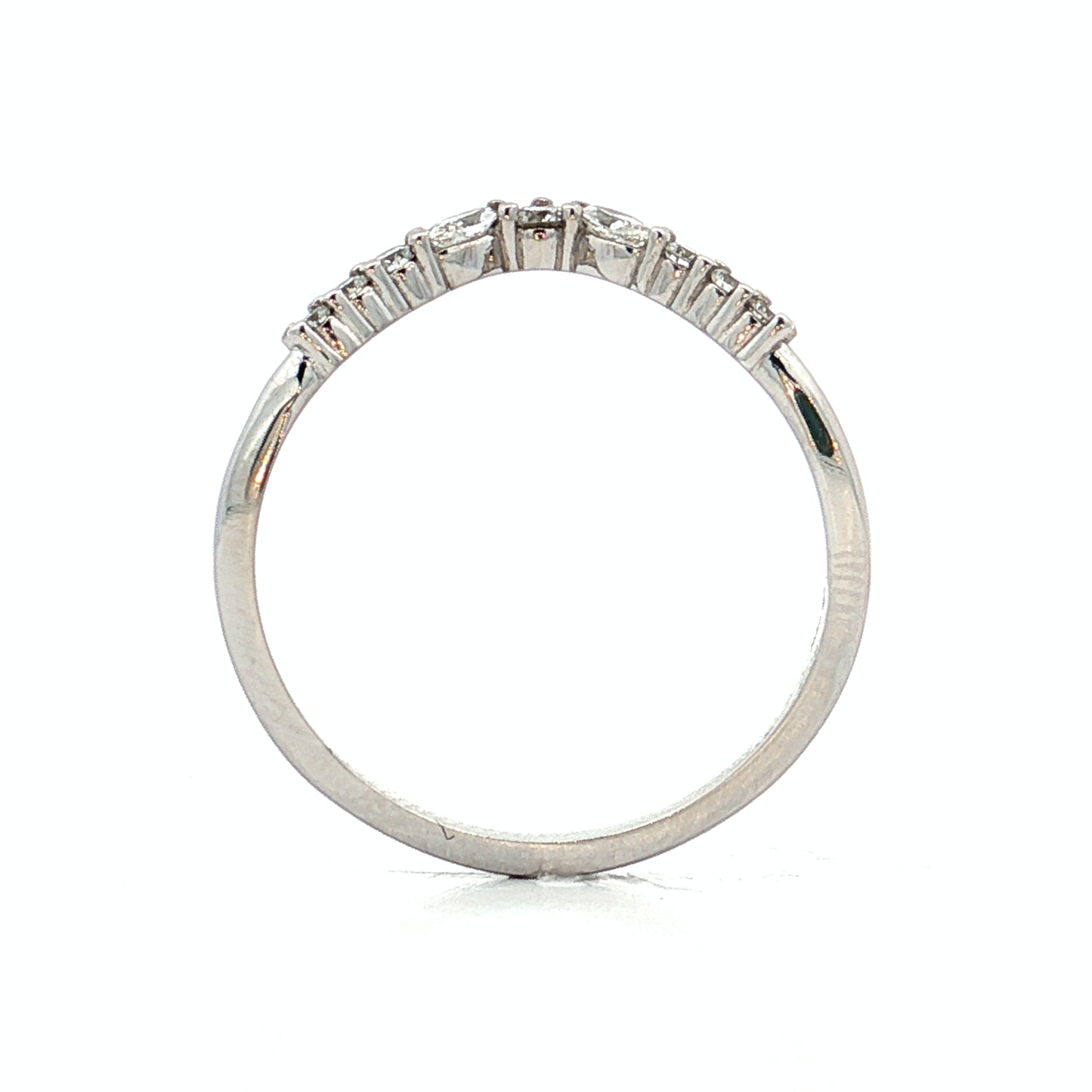 .42 Diamond Contour Wedding Band 14k White Gold