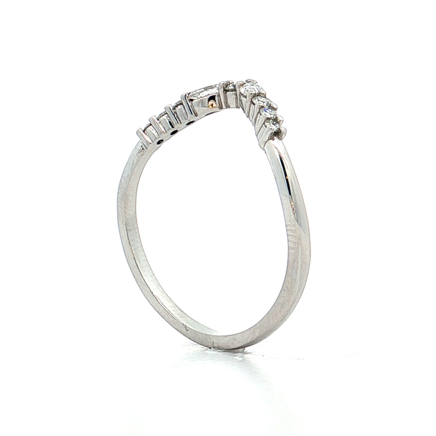 .42 Diamond Contour Wedding Band 14k White Gold